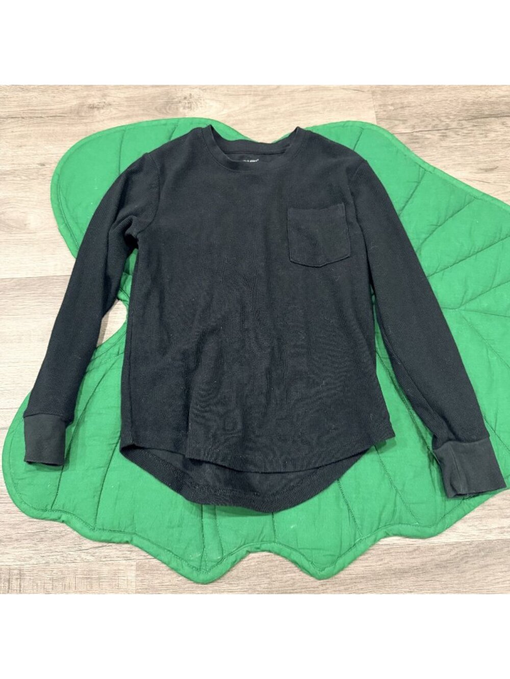 Little Bipsy Boys Youth 8 Black Waffle Knit Long Sleeve Pocket Top